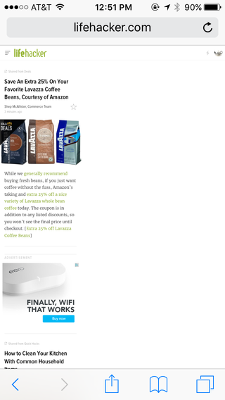 Illustration for article titled Any other people with problems viewing Lifehacker on mobile?